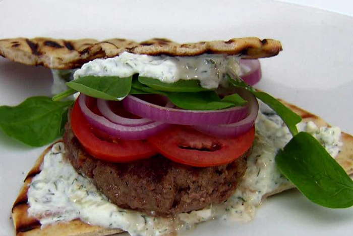 Lamb Burgers With Feta Tzatziki Spread Landm Meat Distributing Inc